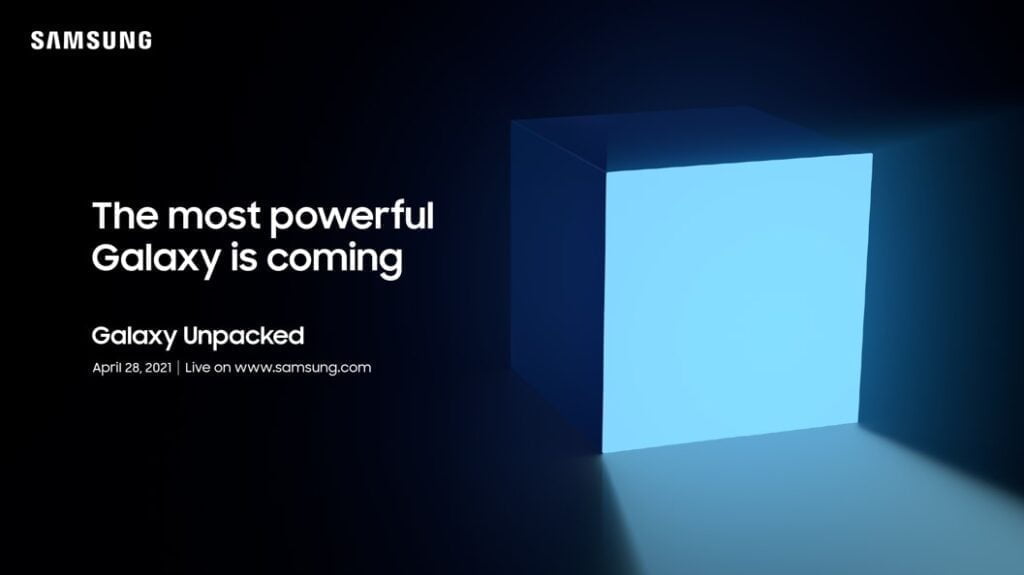 Samsung har sendt invitationerne ud til deres næste store Unpacked-event, som finder sted den 28. april 2021 (Kilde: Samsung)