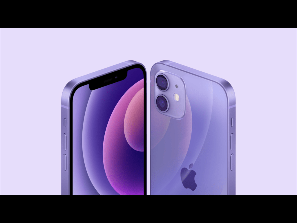 iPhone 12 og iPhone 12 Mini er klar i en ny flot lilla farve og den kommer med iOS 14.5 fra salgsæsken (Foto: Apple)