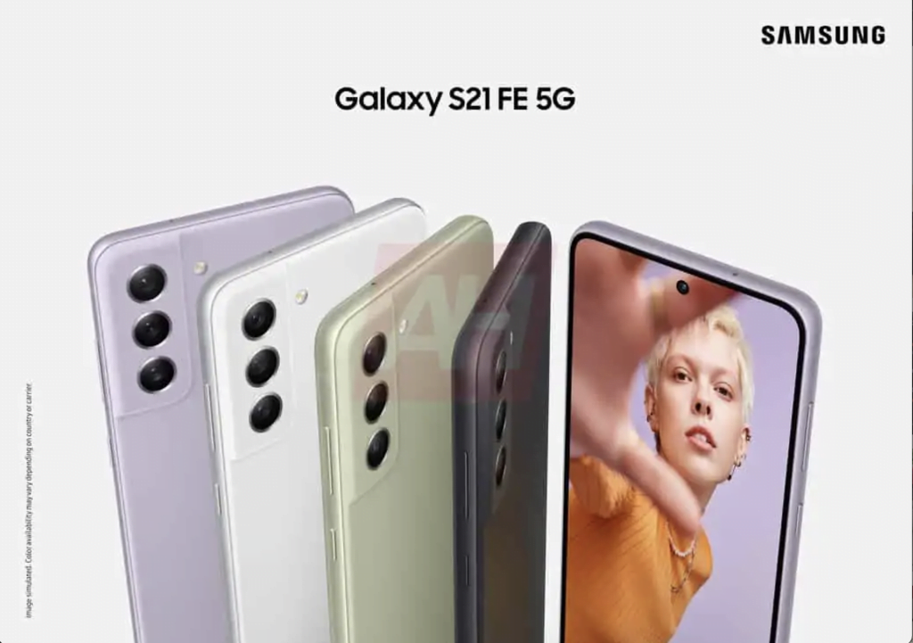 Samsung Galaxy S21 FE 5G er afsløret på det, som ligner et officielt pressefoto (Foto: Androidheadlines)