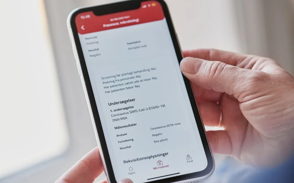 Svar på coronatest på mobilen fra Sundhed.dk (Foto: Sundhed.dk)