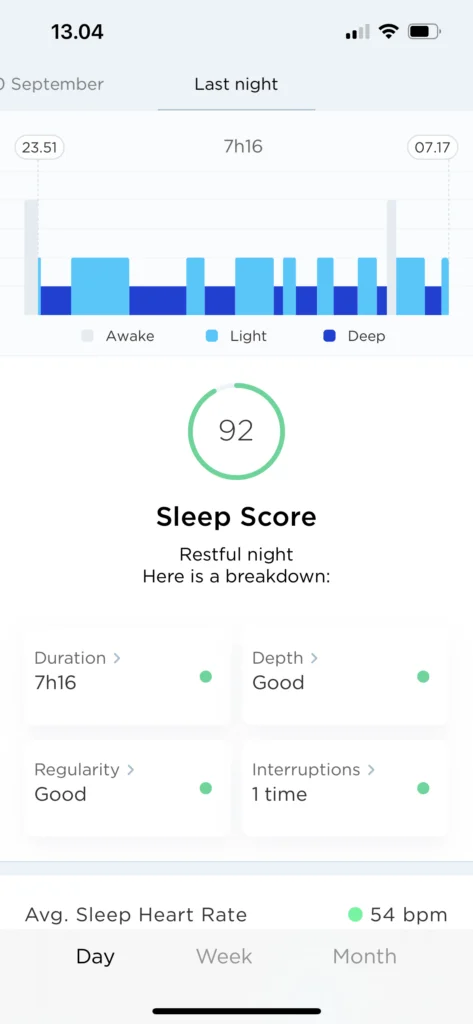 Fra Health Mate app, Withings