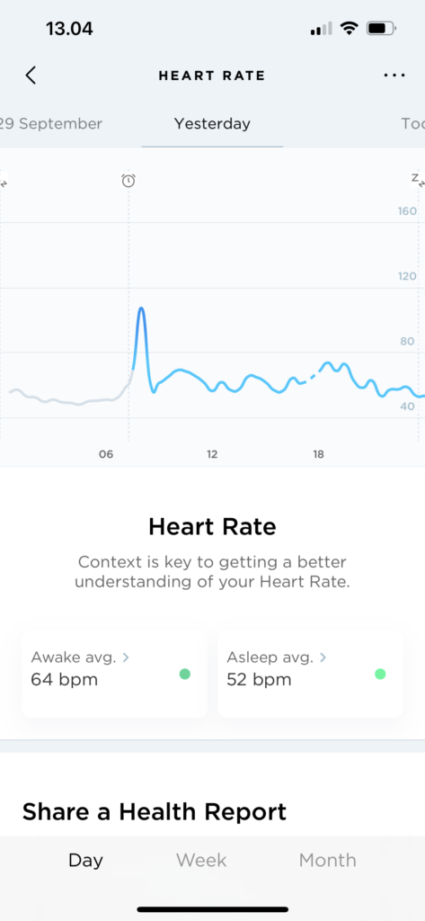 Fra Health Mate app, Withings