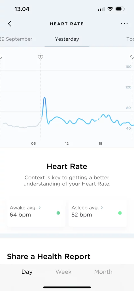 Fra Health Mate app, Withings