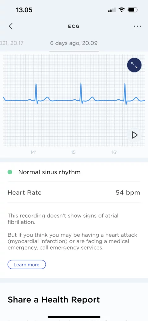 Fra Health Mate app, Withings