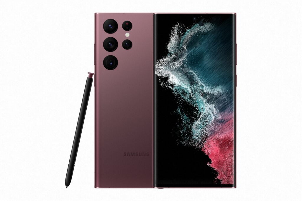 Samsung Galaxy S22 Ultra, burgundy