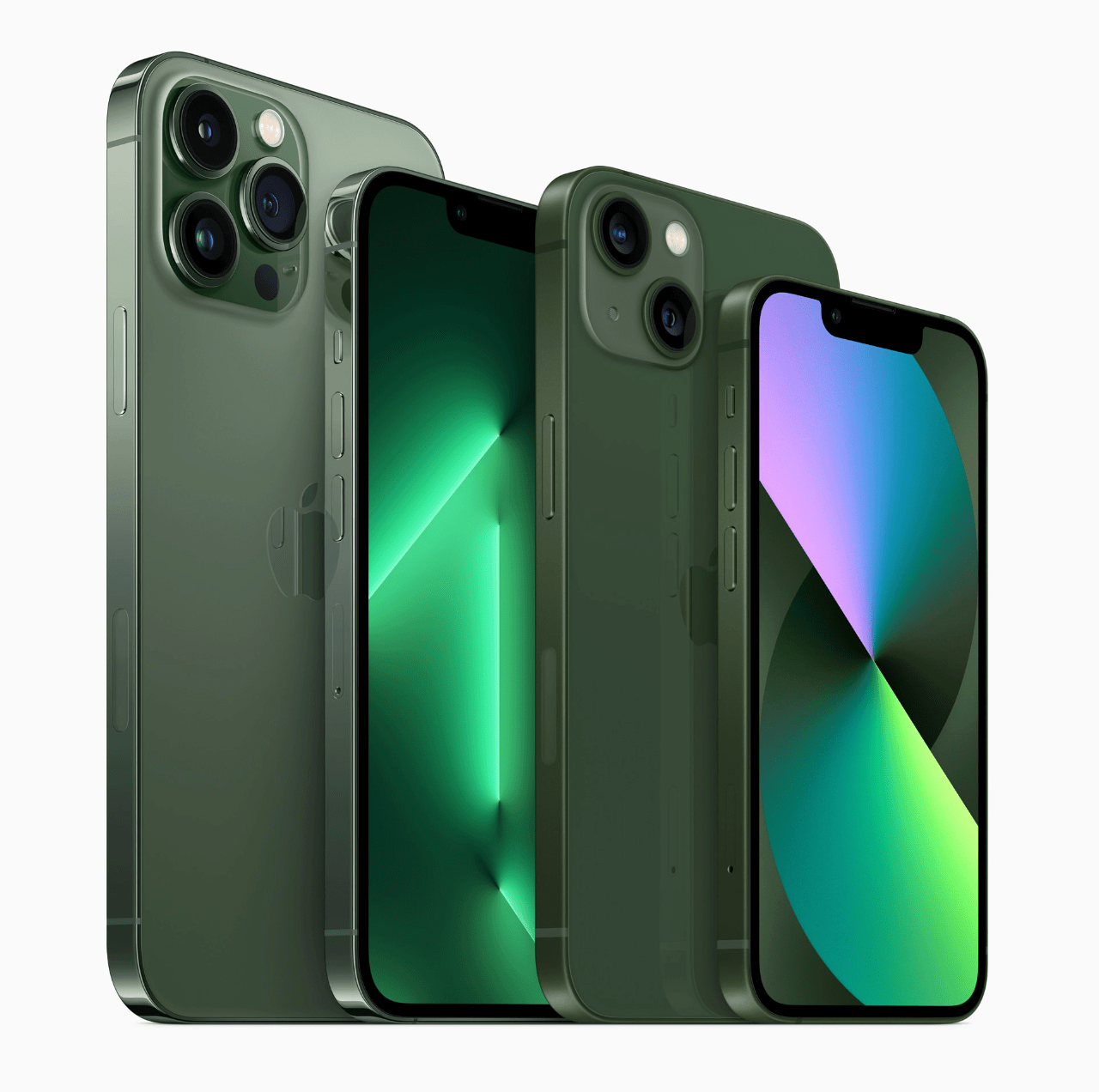 Apple er klar med iPhone 13 i en ny grøn farvevariant og iPhone 13 Pro i en grangrøn (Foto: Apple)