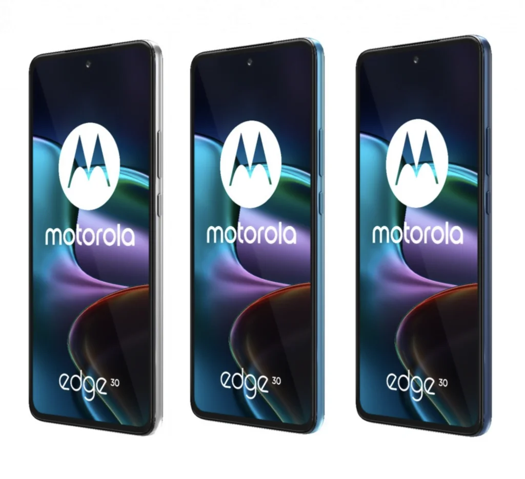 Lækkede billeder af Motorola Edge 30 i alle de forskellige farver, at den vil blive lanceret i (Kilde: GSMArena.com)