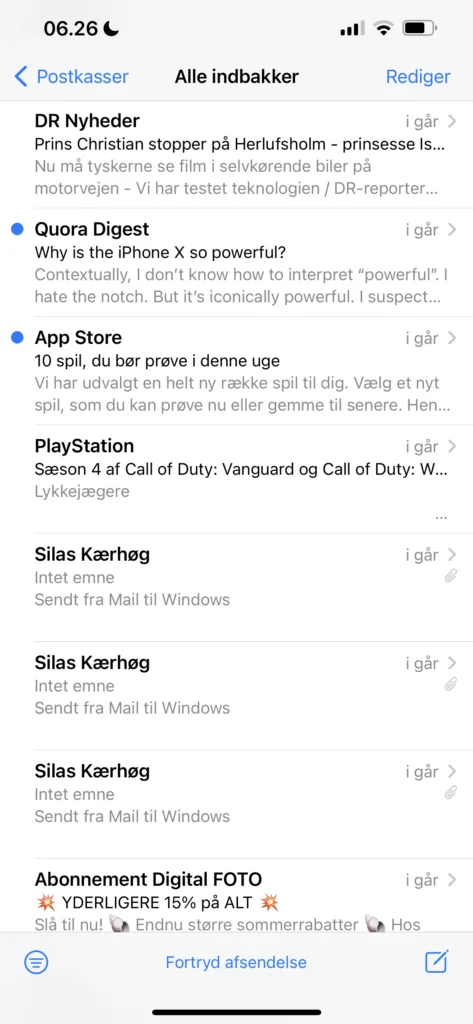 Fortryd afsendelse af mail (Foto: MereMobil.dk)