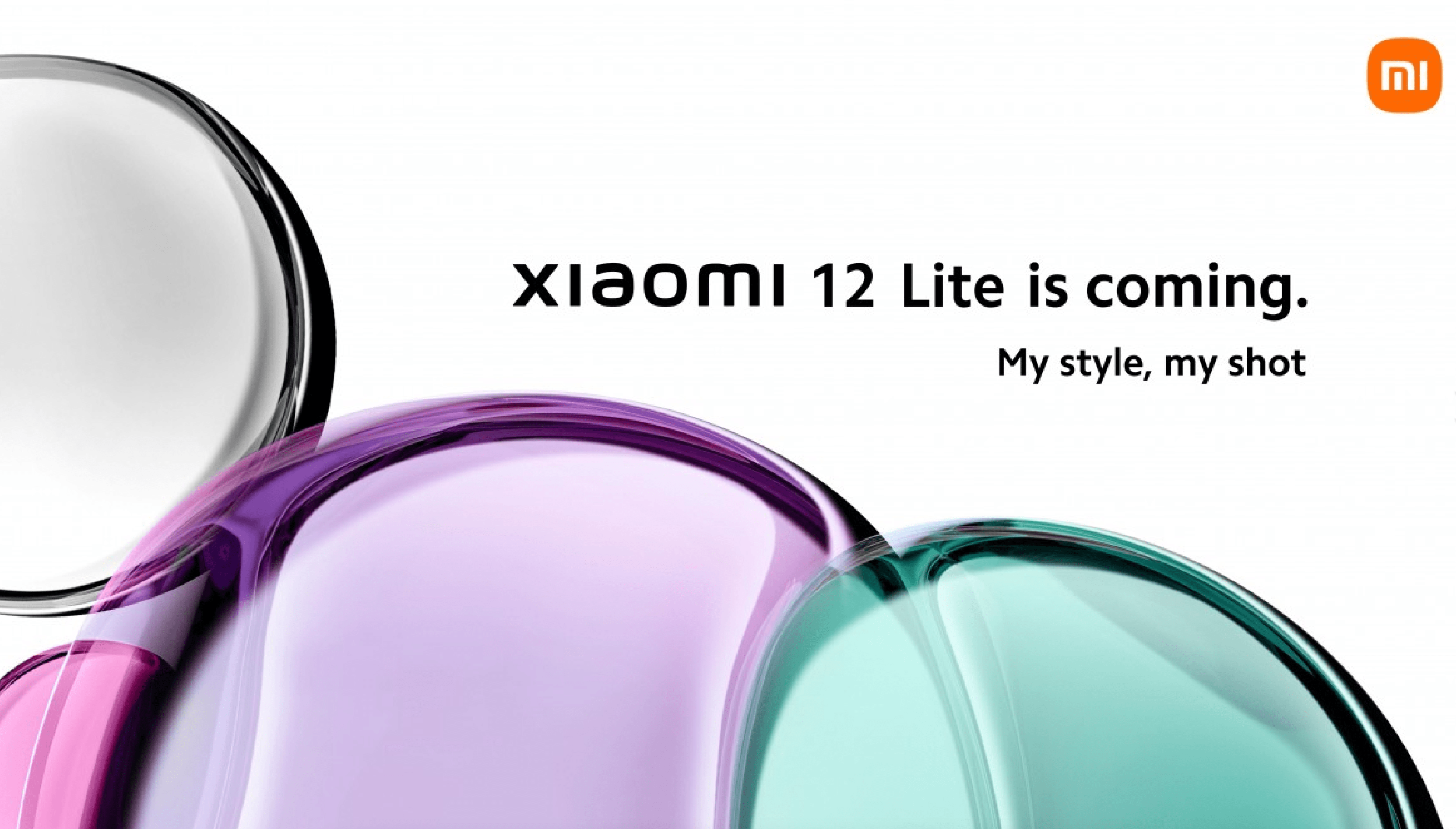 Xiaomi teaser for Xiaomi 12 Lite, der kommer i flere forskellige farver (Kilde: Xiaomi Twitter/GSMArena.com)