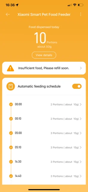 Automatisk foderautomat til hunde og katte, der kan styres fra appen (Foto: Xiaomi)