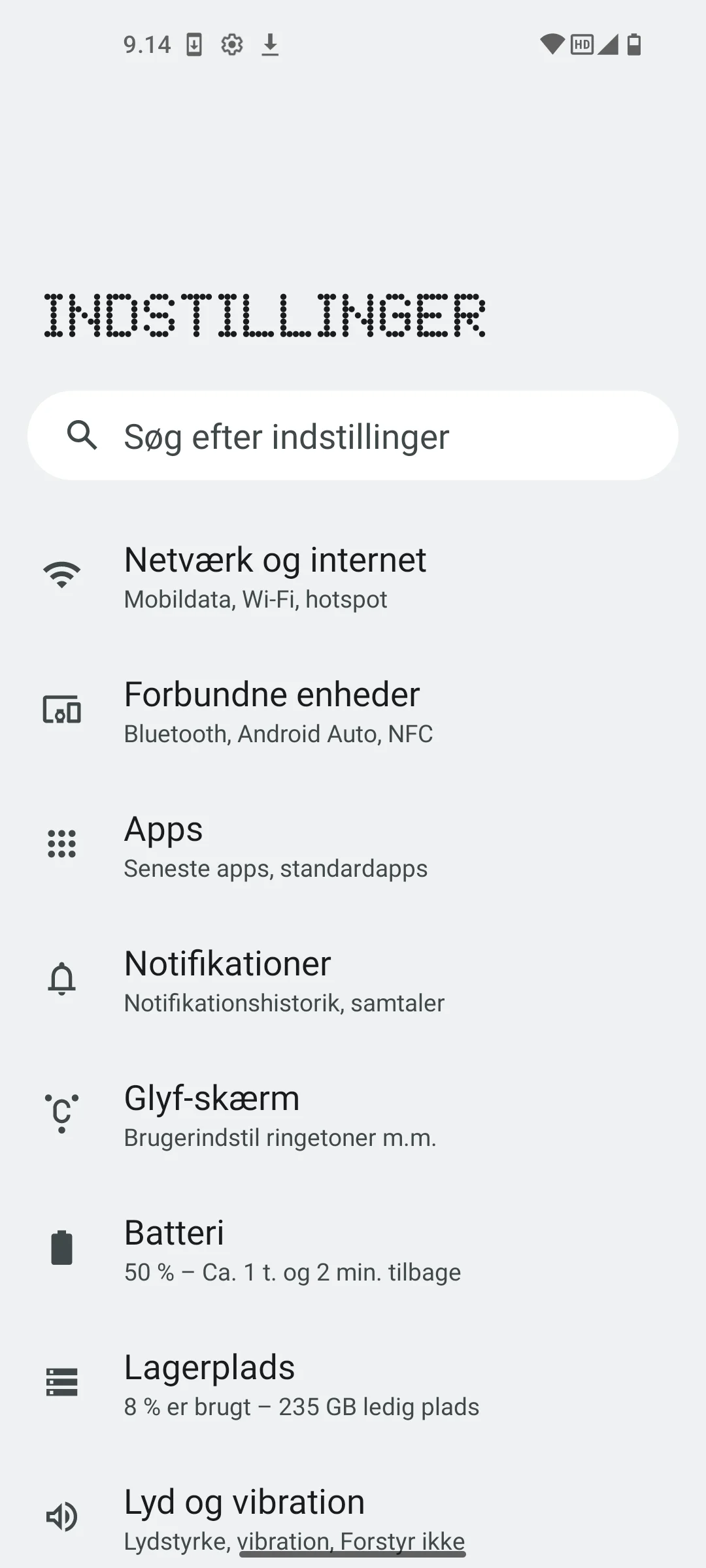 Skærmbillede Nothing Phone 1