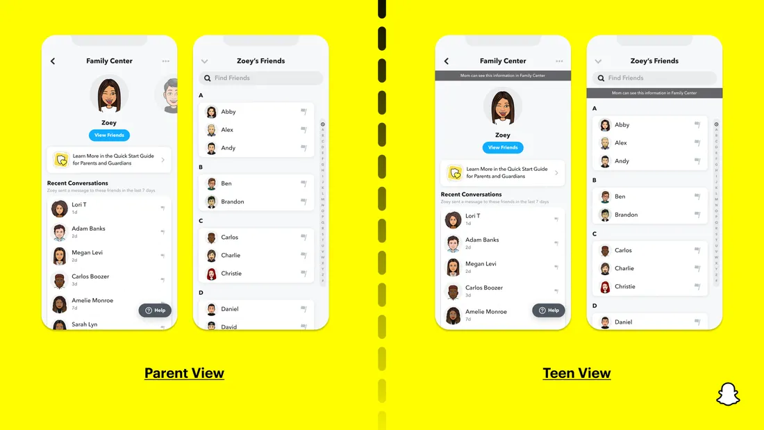 Snapchat er klar med ny Family Center funktion (Kilde: Snapchat)