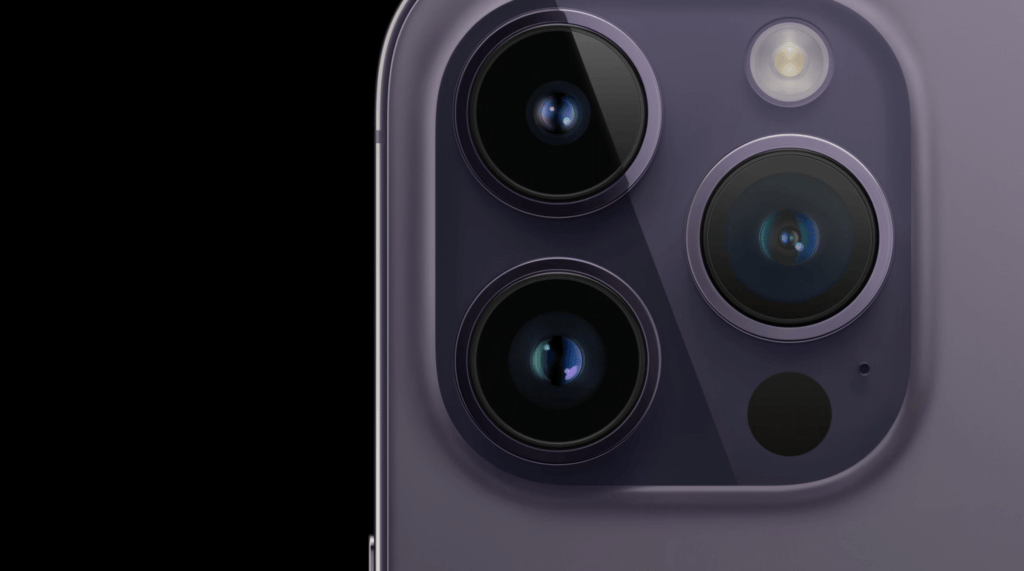 Kameraet på iPhone 14 Pro og iPhone 14 Pro Max er opgraderet fra 12 megapixels på iPhone 13 Pro-modellerne til 48 megapixels på iPhone 14 Pro-modellerne (Foto: Screenshot fra Apple event)