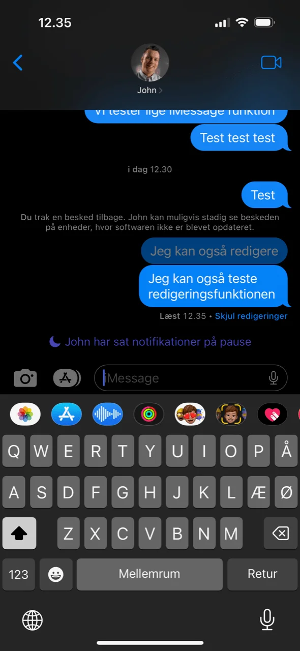 Det er nu muligt, at fortryde og redigere en iMessage-besked (Foto: MereMobil.dk)