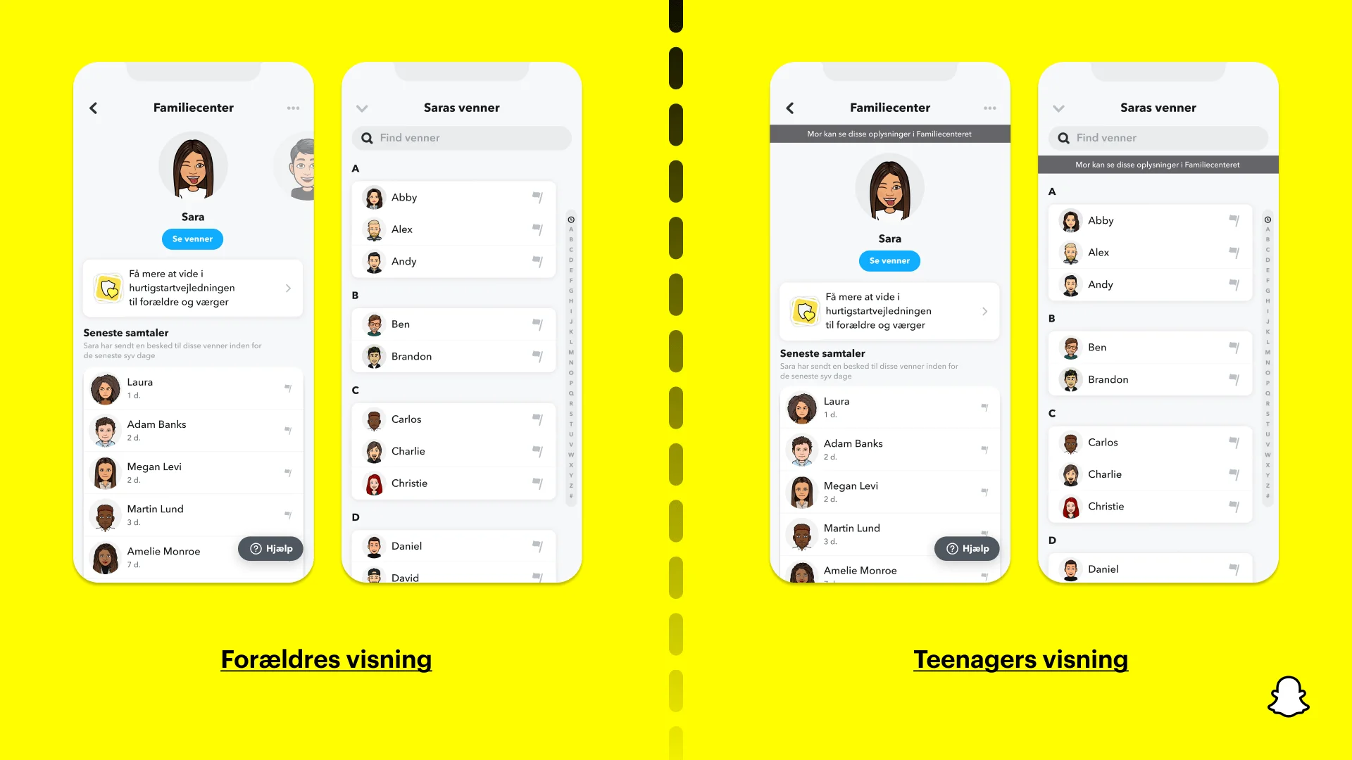 Snapchat Family Center er lanceret i Danmark (Foto: Snapchat)