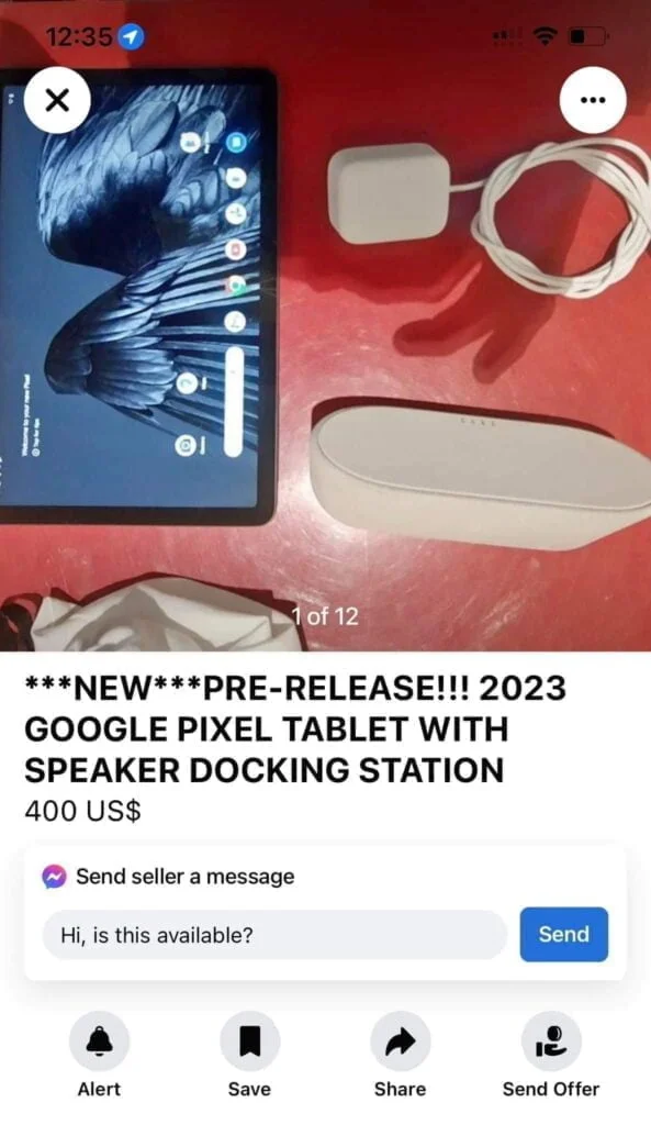 Google Pixel Tablet er set til salg på Facebook Messenger, selvom den endnu ikke er offentliggjort endnu (Kilde: Wccftech.com)