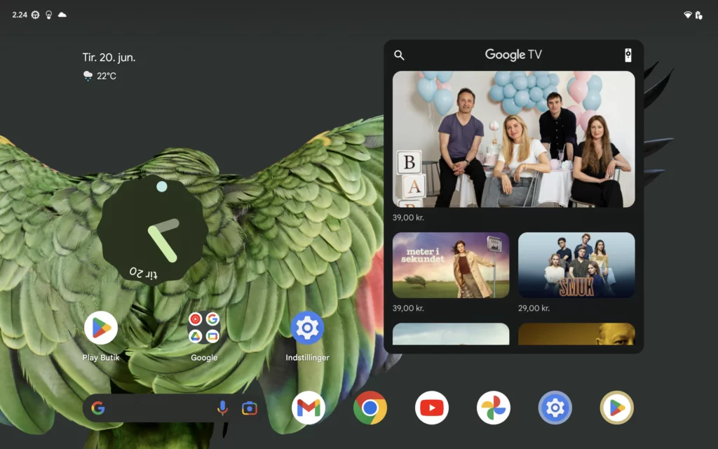 Screenshot fra Pixel Tablet 2023