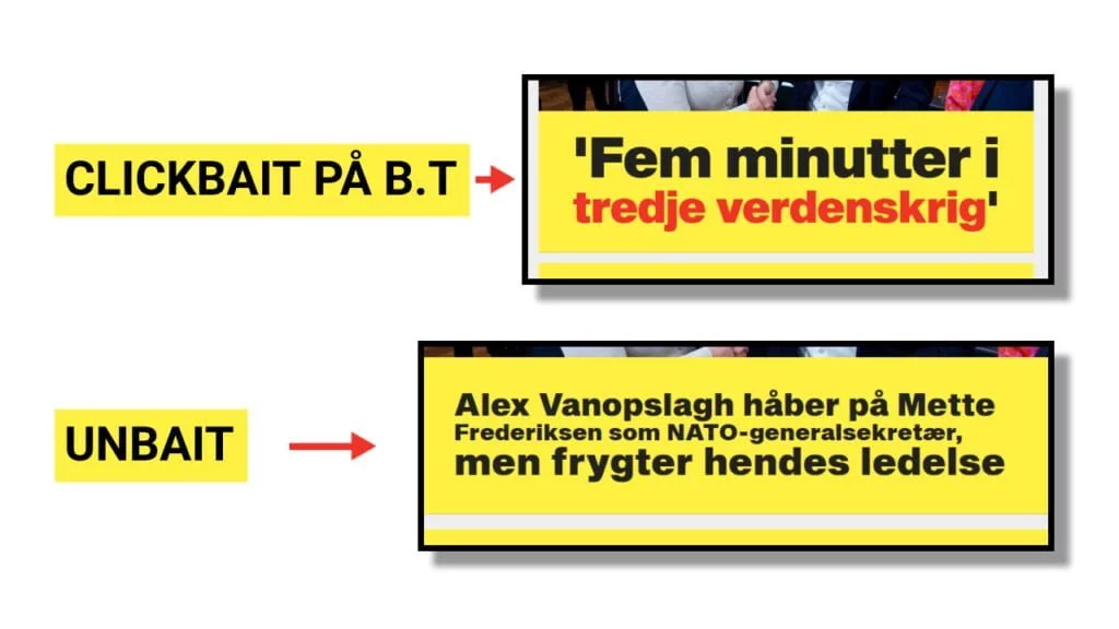 Unbait eksempel fra B.T.