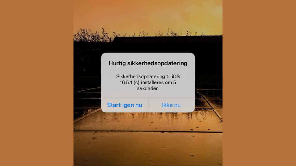 Hurtig sikkerhedsopdatering iOS16