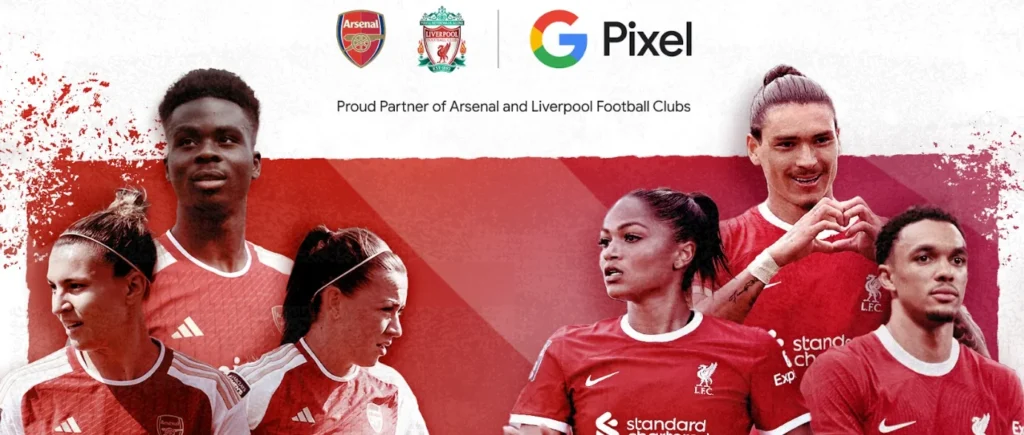 Google Pixel er blev officiel partner med de engelske fodboldklubber Arsenal og Liverpool (Foto: Google)
