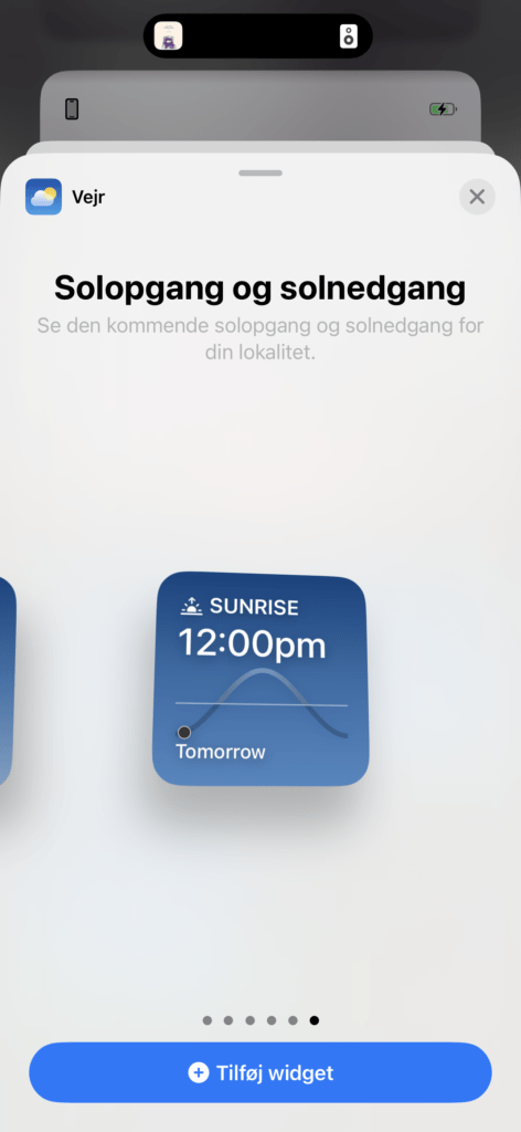 Nye widgets til iOS 17.2 (Foto: MereMobil.dk)