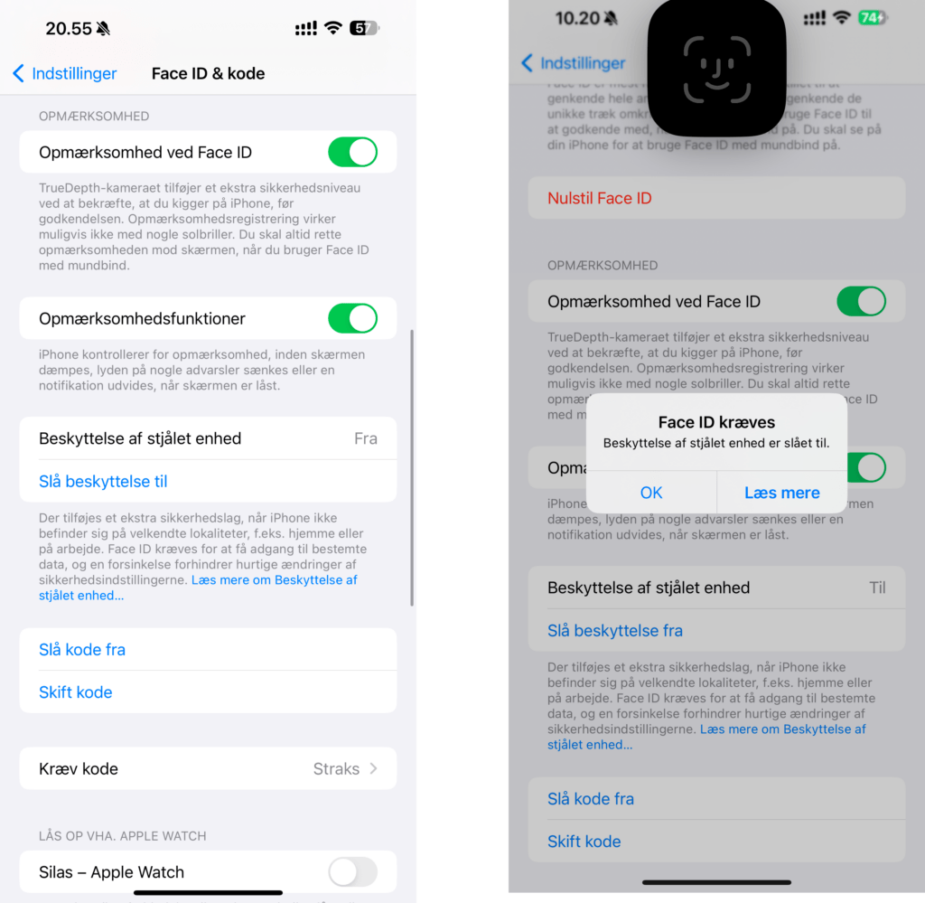 Sikkerhed, iOS 17.3, Beskyttelse af stjålet enhed