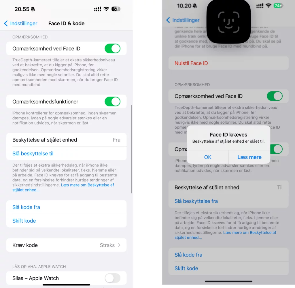 Sikkerhed, iOS 17.3, Beskyttelse af stjålet enhed