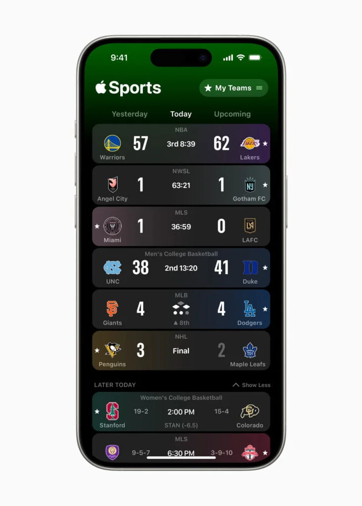 Appen Apple Sports er klar i App Store i udvalgte lande (Foto: Apple)