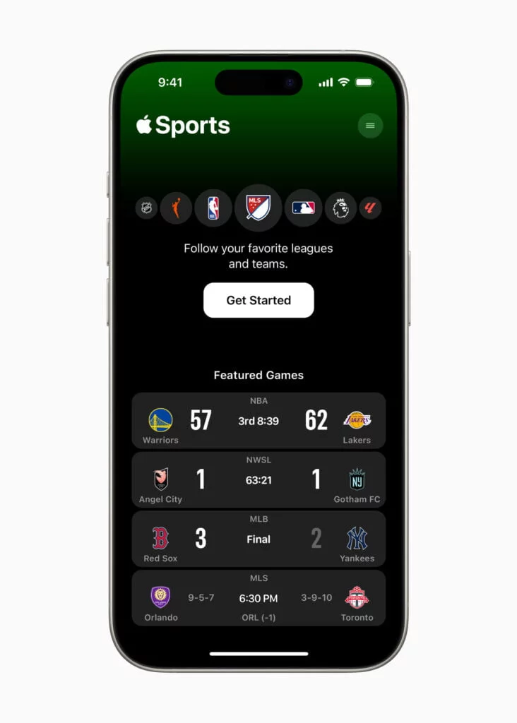 Appen Apple Sports er klar i App Store i udvalgte lande (Foto: Apple)