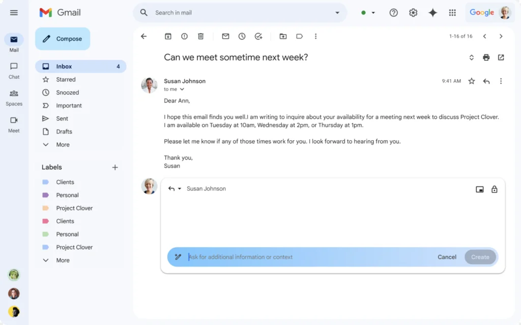 Google Gemini i Gmail (Foto: Google)