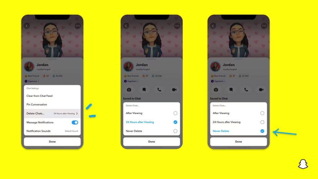 Snapchat er klar med ny funktion, der gør det muligt at gemme beskeder "for altid" (Foto: Snapchat)