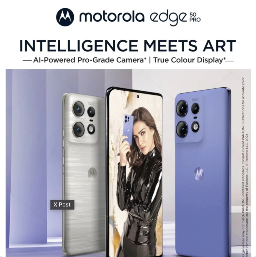 Den kommende Motorola Edge 50 Pro er spækket med AI-funktioner (Kilde: Abhishek Yadav/
@yabhishekhd på X)