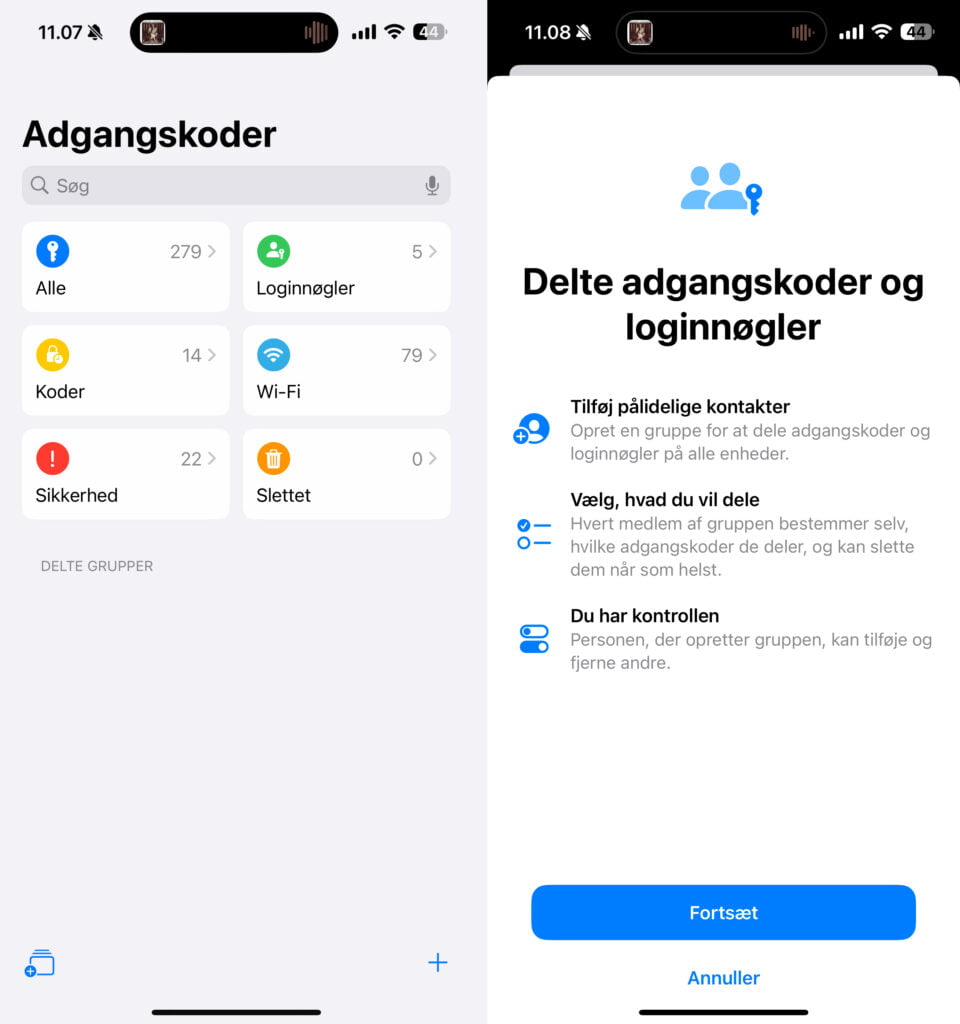 Adgangskoder / Passwords iOS 18 (Grafik: MereMobil.dk)