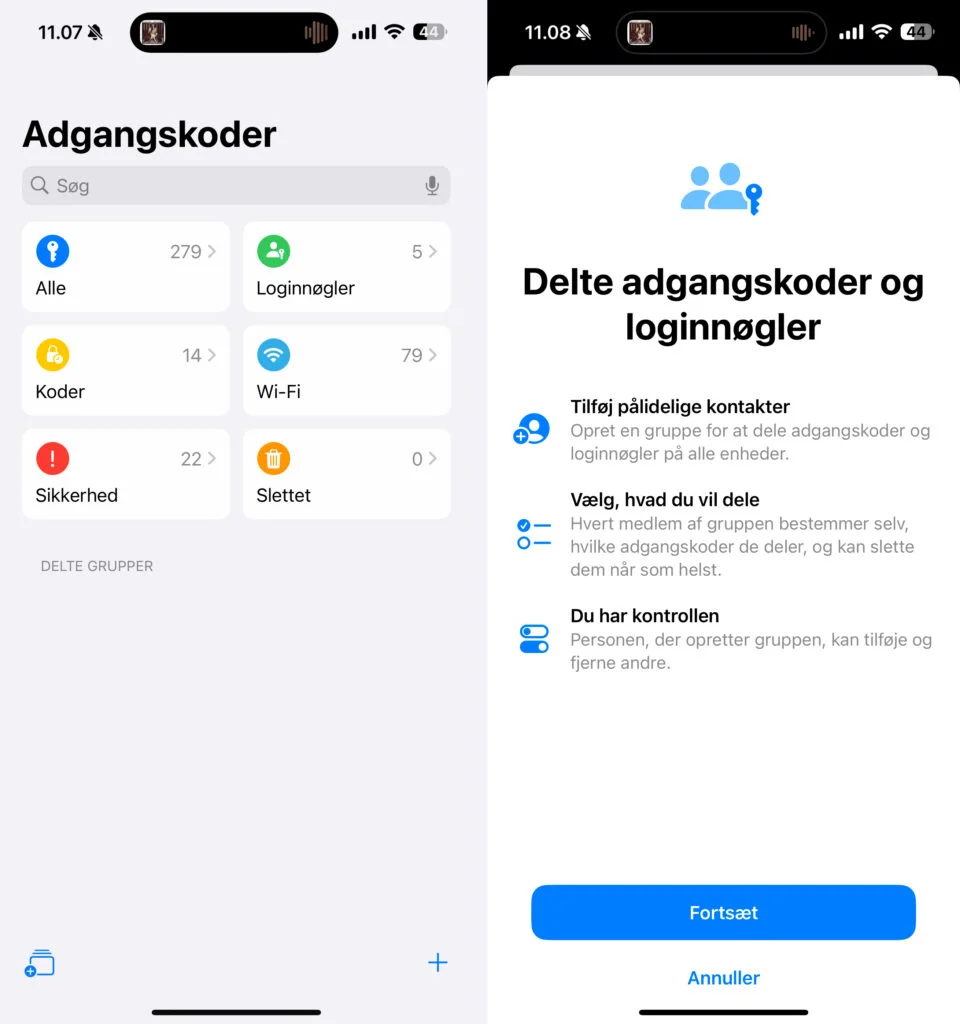 Adgangskoder / Passwords iOS 18 (Grafik: MereMobil.dk)