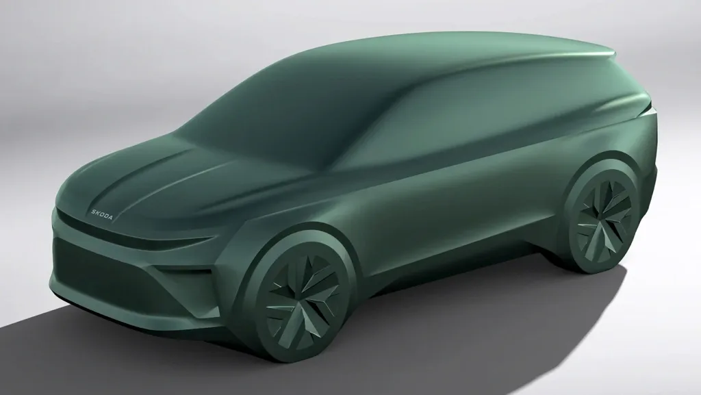 Skoda Enyaq i 2025-design - skitser fra Skoda (Kilde: Skoda)