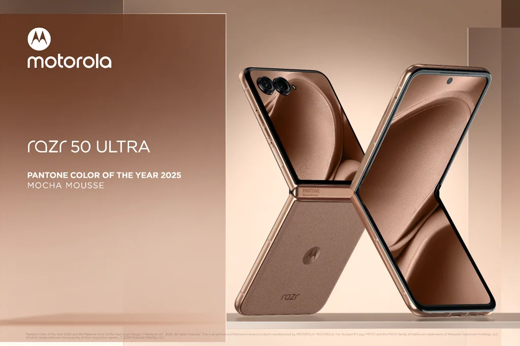 Motorola er klar med modellerne Edge 50 Neo og Razr 50 Ultra i farven Mocha Mousse (Foto: Motorola)