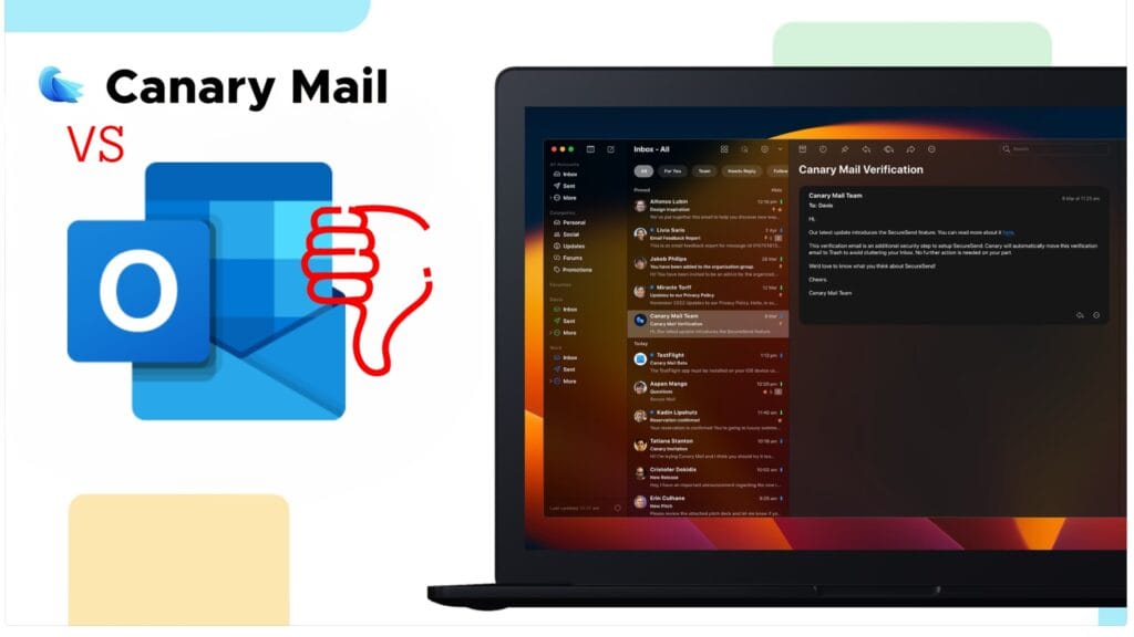 Canary Mail vs Outlook mail