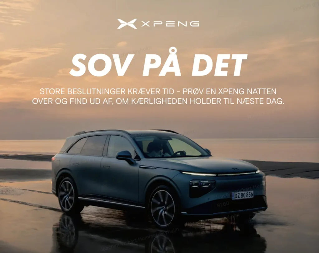 Xpeng klar med ny kampagne, som lader dig prøvekøre en bil "natten over" (Foto: Xpeng)