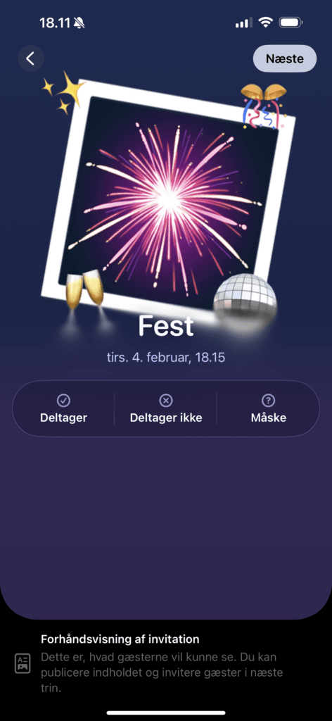 Apple har frigivet den nye “Invitationer”-app (Kilde: Screenshot MereMobil.dk)