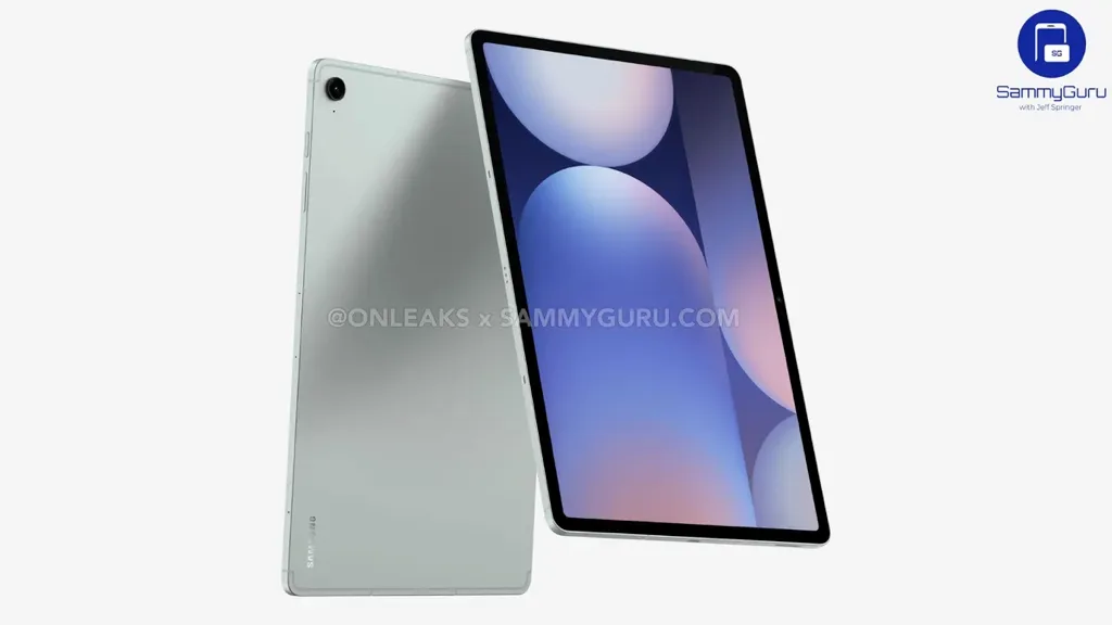 Samsung Galaxy Tab S10 FE Plus er lækket af SammyGuru (Kilde: SammyGuru / OnLeaks)