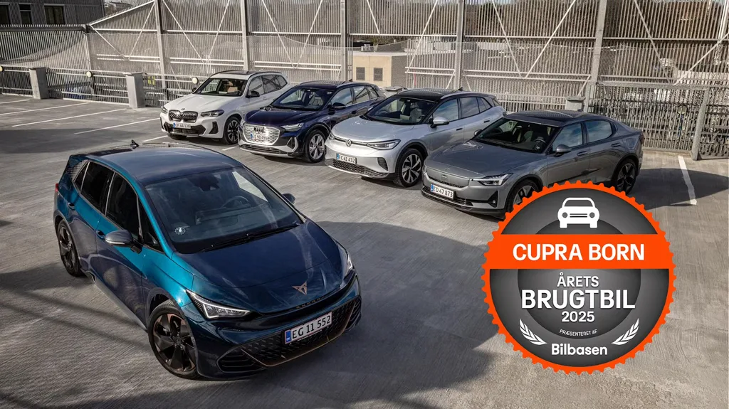 Finalefeltet ved Årets Brugtbil 2025 - vinderen var Cupra Born (Foto: Bilbasen)
