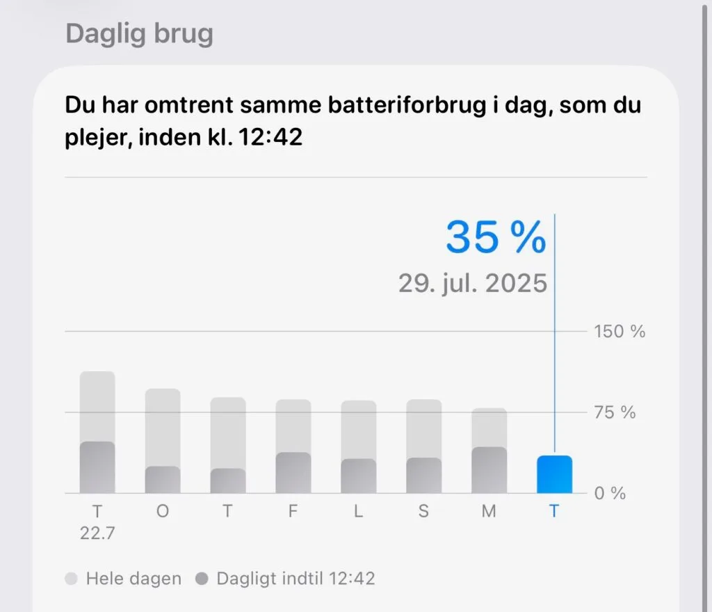 iOS, Batteri (Skærmbillede: MereMobil.dk)
