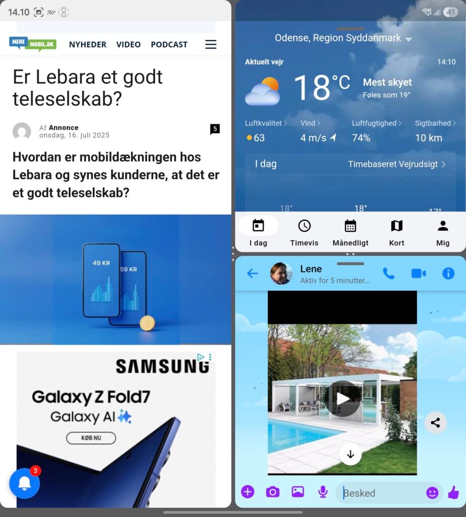 Galaxy Z Fold7 split-screen