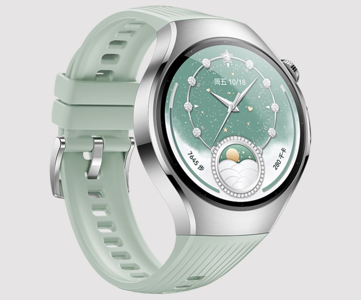 Huawei Watch 5 rygtes at komme i to nye farver, den ene er Aurora Green, som du ser herover (Kilde: GSMArena.com)