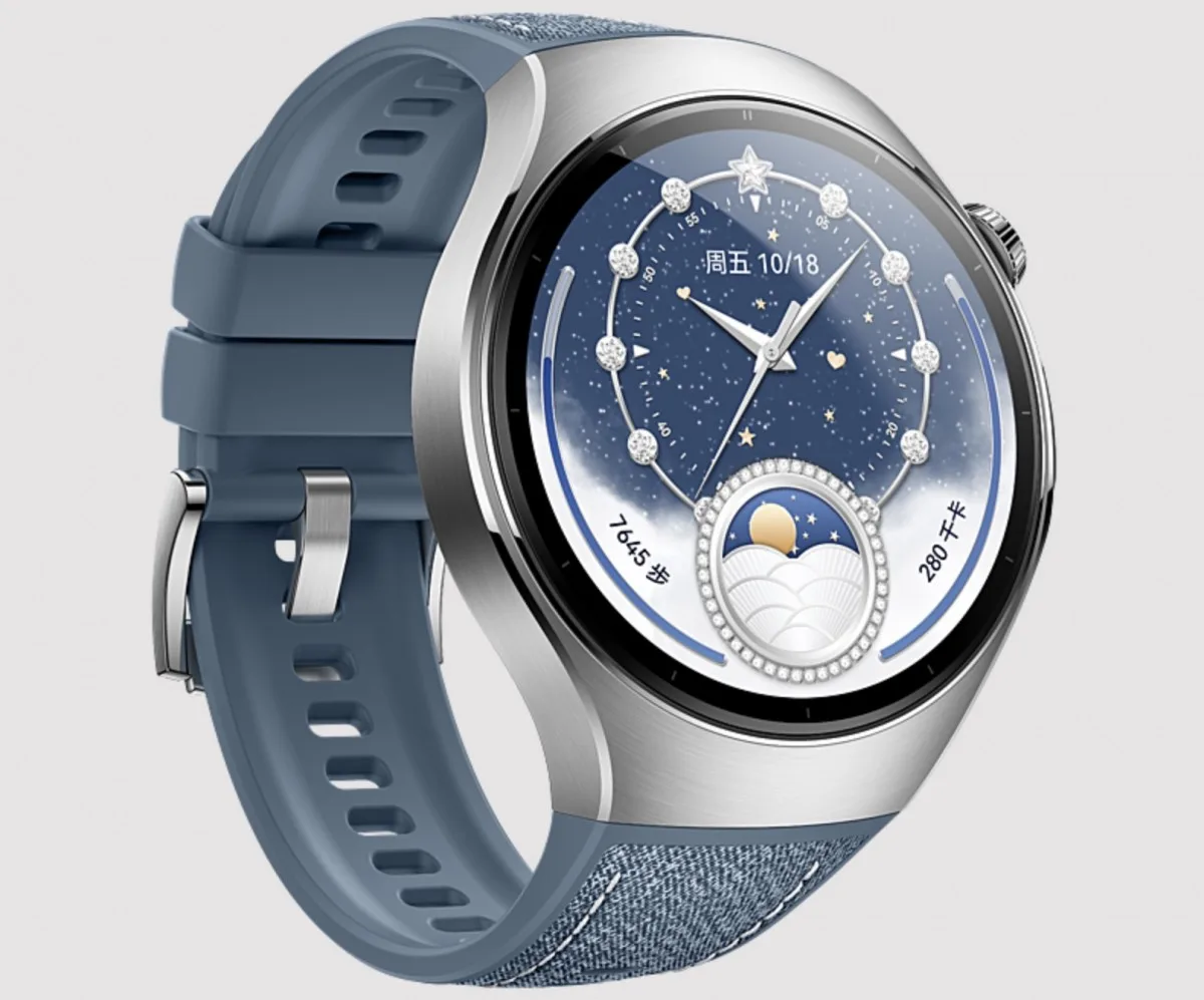 Huawei Watch 5 rygtes at komme i to nye farver, den ene er Galaxy Blue, som du ser herover (Kilde: GSMArena.com)