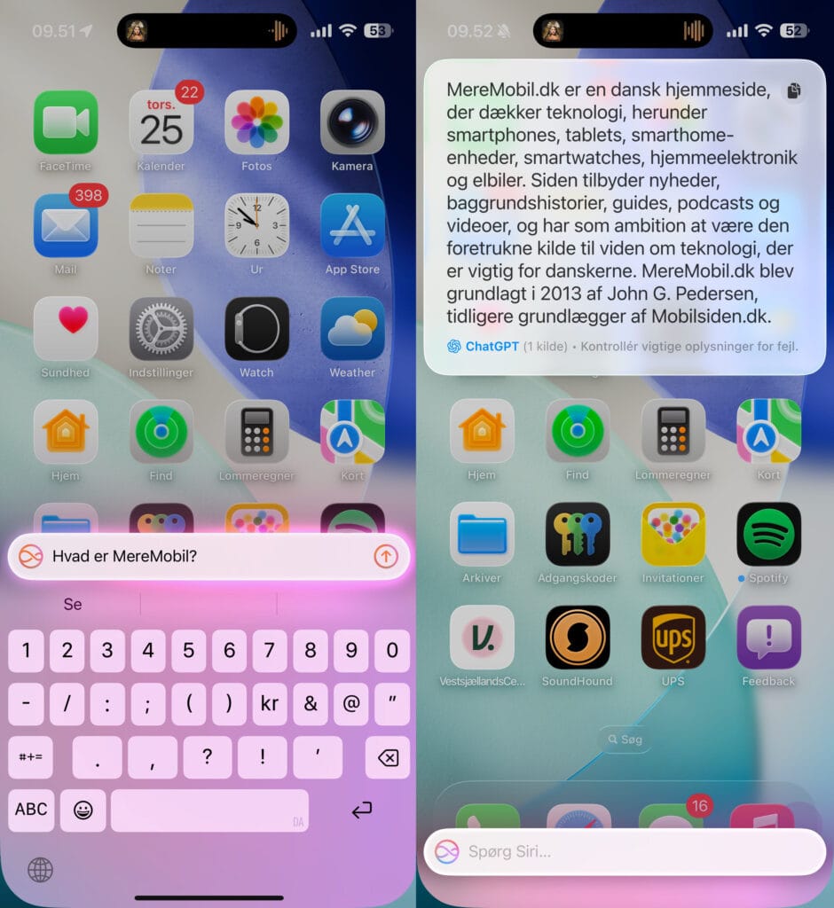Siri, chatGPT, Apple Intelligence (Grafik: MereMobil.dk)