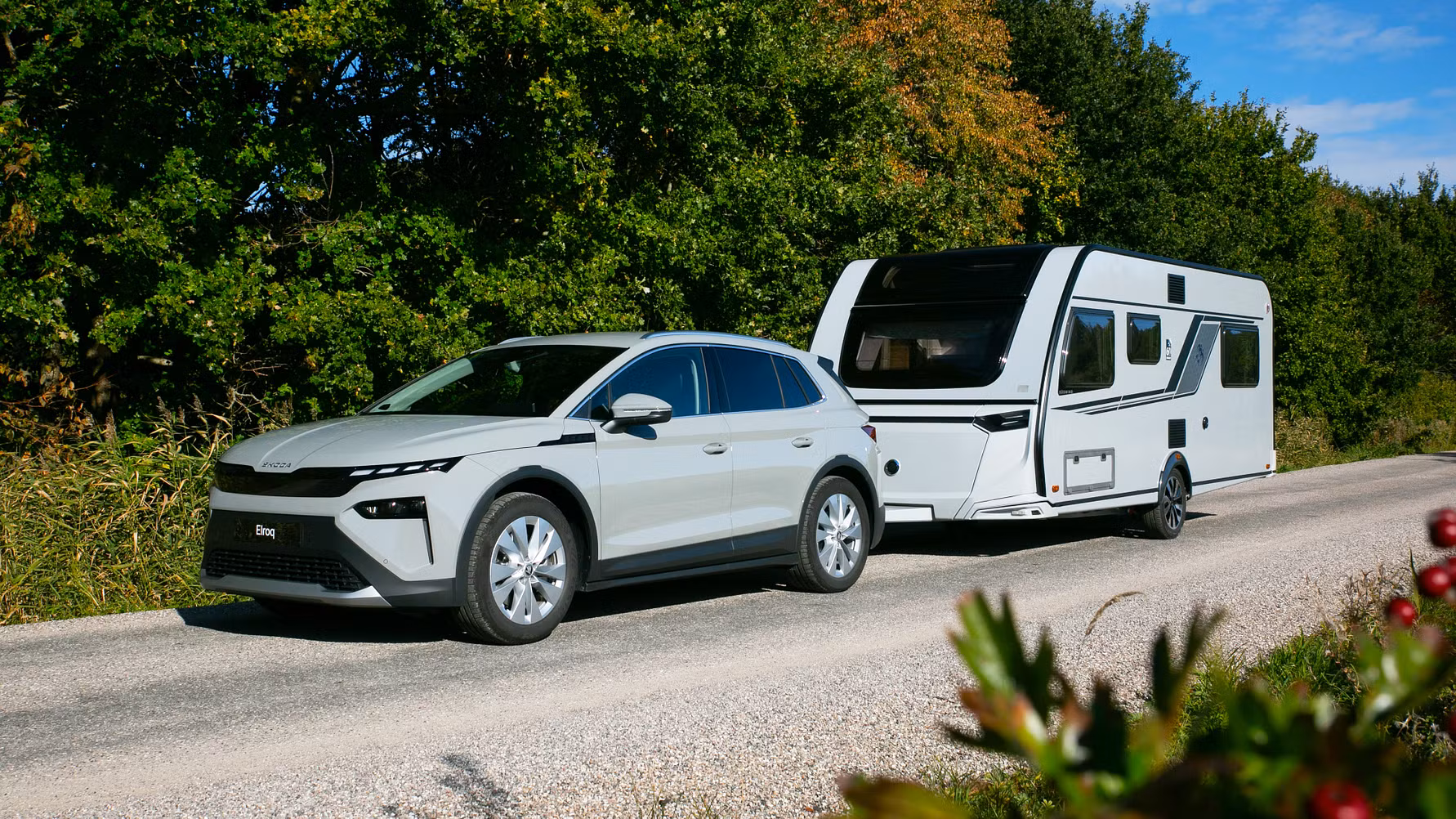 trækkapaciteten til 1.800 kg på de firehjulstrukne-modeller af Elroq og Enyaq (Foto: Skoda)