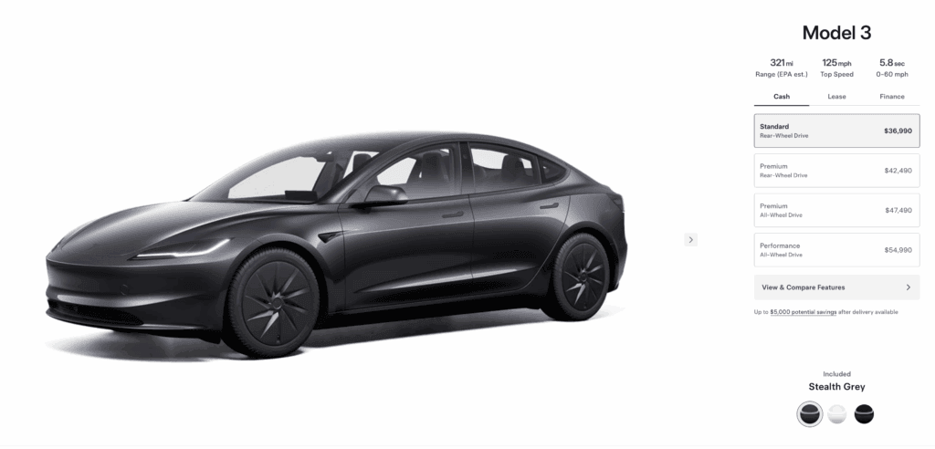 Tesla Model 3 Standard (Foto: Tesla)