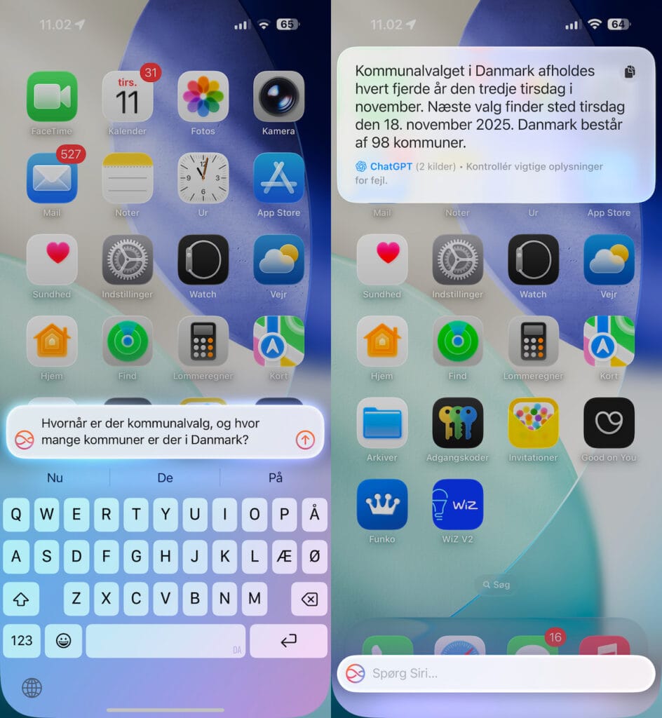 Apple Intelligence, Siri, ChatGPT (Grafik: MereMobil.dk)