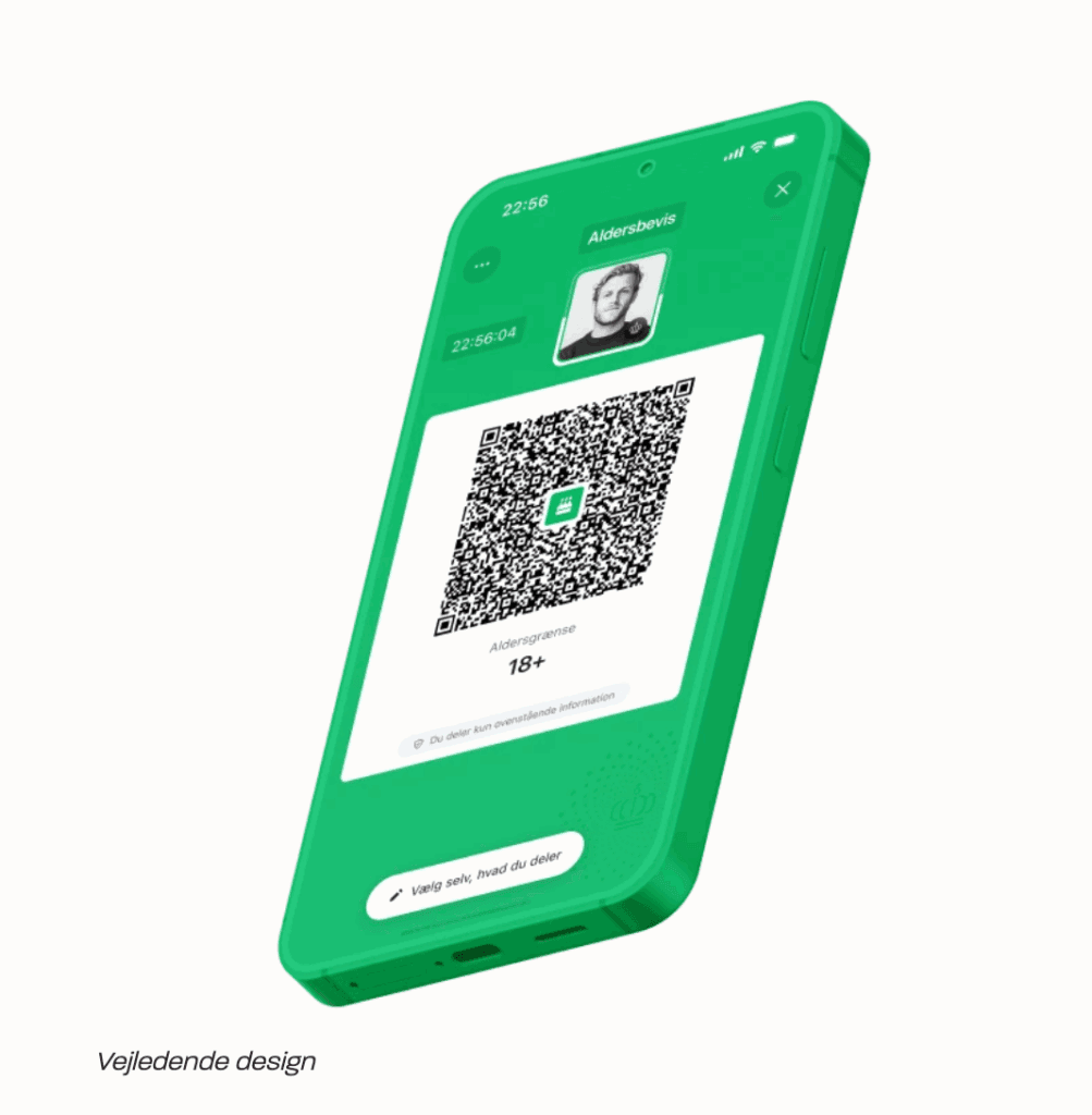 Vejledende billeder af den nye identitetsapp (Foto: Digitaliseringsstyrelsen)